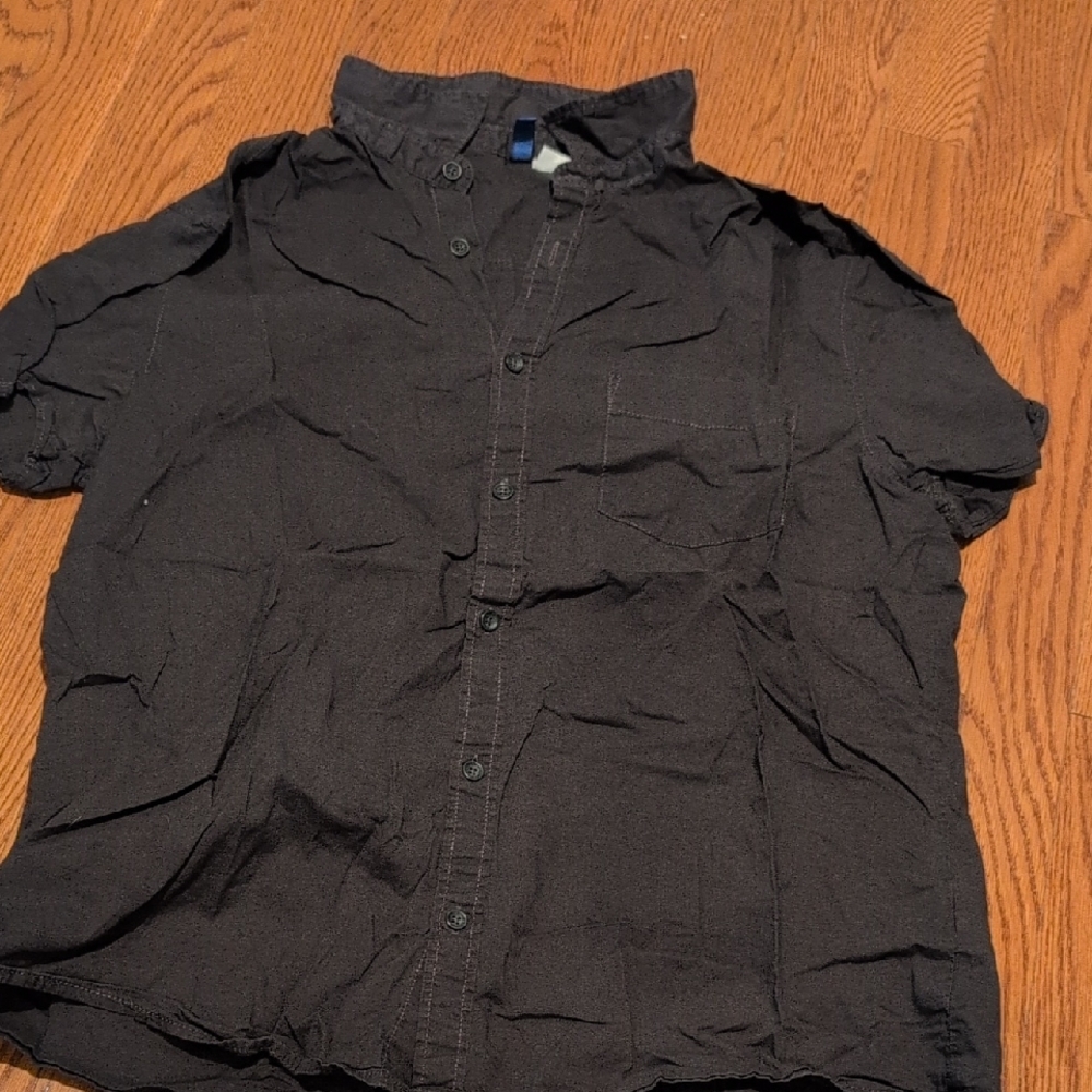 Divided Black Casual Button Down Shirt